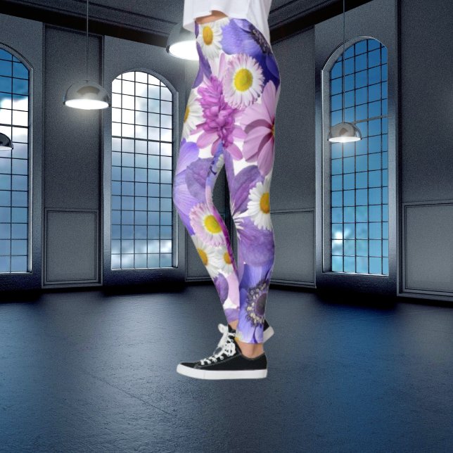 Jardin, Leggings élégants Fleur colorée violet (Floral purple leggings )