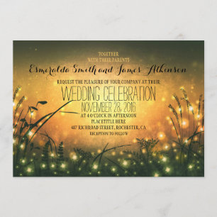 jardin lumières faire-part de mariage rustique