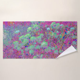 Jardin magenta avec Aqua Hydrangea Fleurs