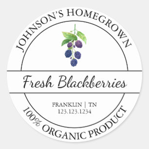 Jardin maison Étiquette de Blackberry bio frais
