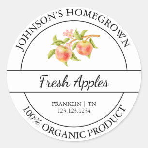 Jardin maison Étiquette de pomme biologique frais