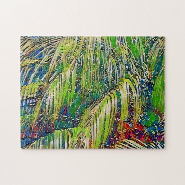 Jardin Palm Tree Tropical Art Puzzle (Horizontal)