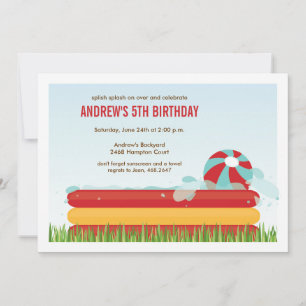 Jardin Pool Fête Anniversaire Invitation