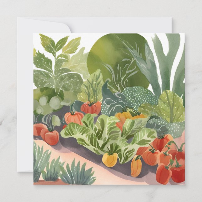 Jardin potager | Carte de peinture à l'aquarelle (Devant)