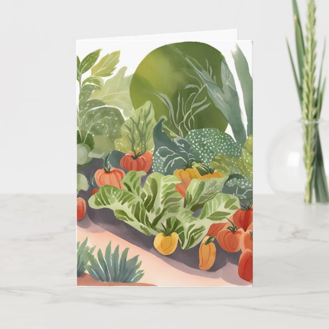 Jardin potager | Carte de peinture à l'aquarelle (Devant)