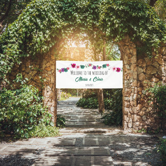 jardin romance fleurs mariage blanc Bannière