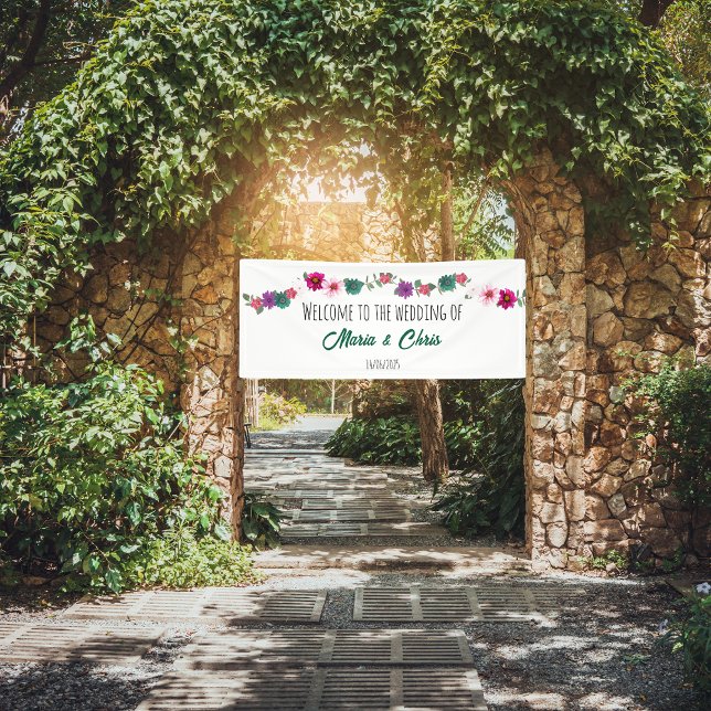 jardin romance fleurs mariage blanc Bannière (Créateur téléchargé)