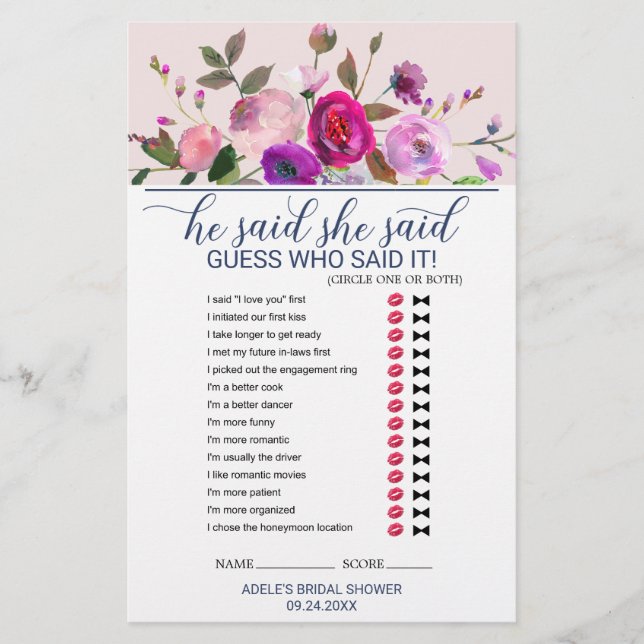 Jardin Romantique Il A Dit Qu'Elle A Dit Jeu (Devant)