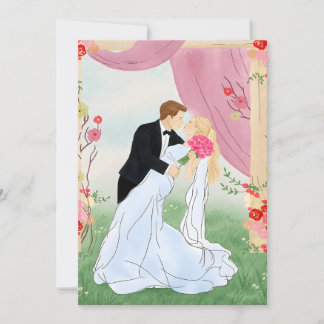 Jardin Romantique Rose Mariés Save the Date