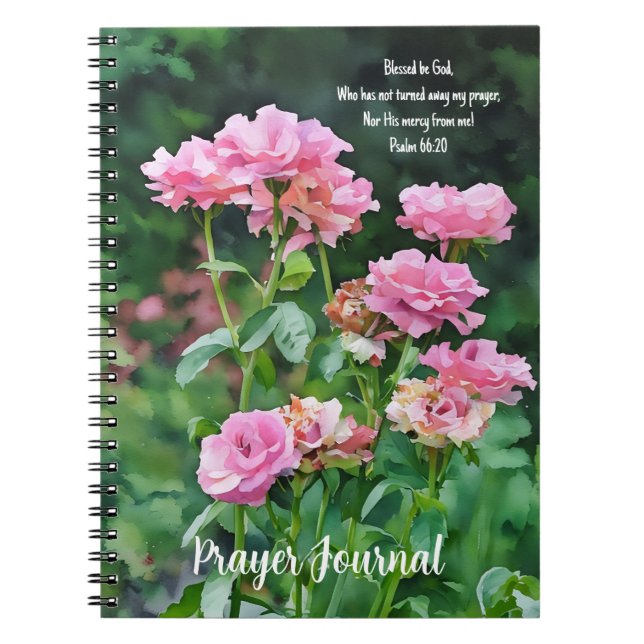 Jardin rose Bible Verse Journal de prière (Devant)