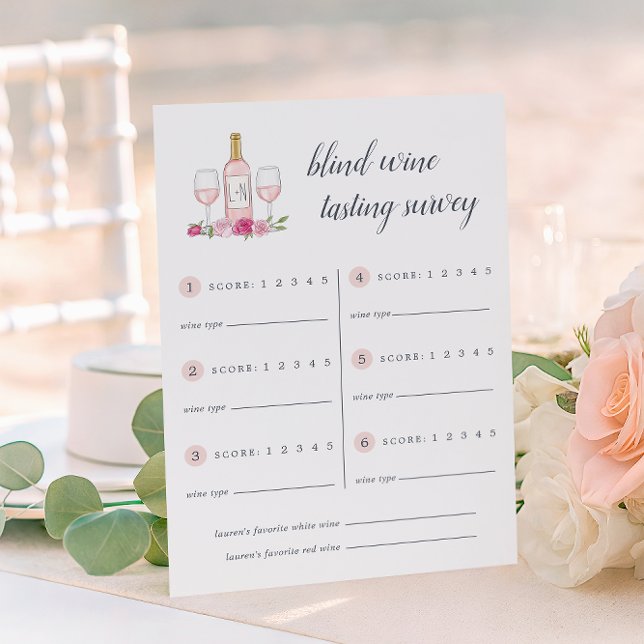 Jardin Rosé | Carte d'évaluation de dégustation de (Créateur téléchargé)