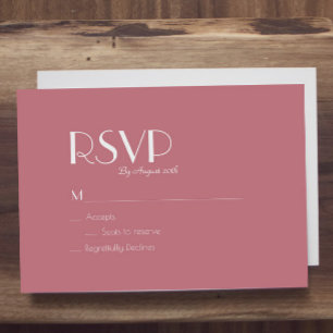 Jardin rose Carte RSVP de mariage Rose foncé