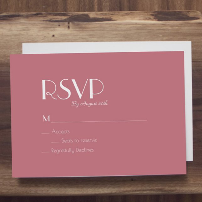 Jardin rose | Carte RSVP de mariage Rose foncé (Créateur téléchargé)