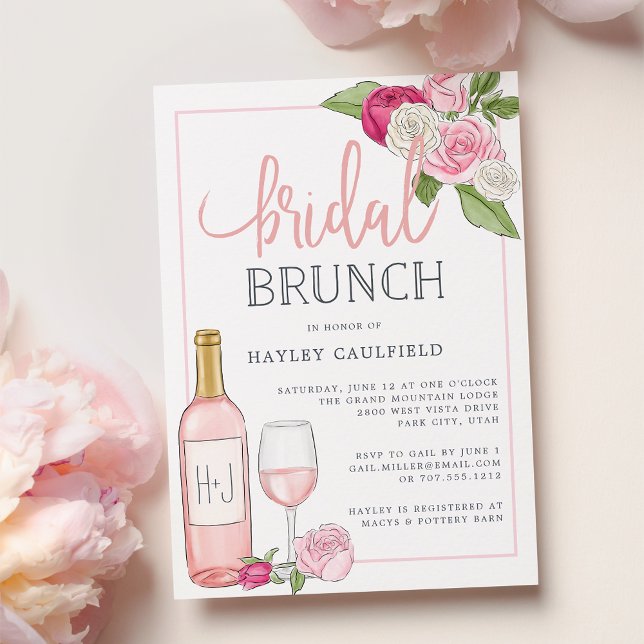 Jardin Rosé | Invitation de Brunch nuptial (Créateur téléchargé)