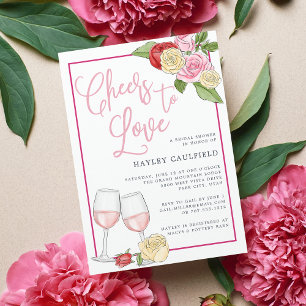 Jardin Rosé Invitation de douche nuptiale