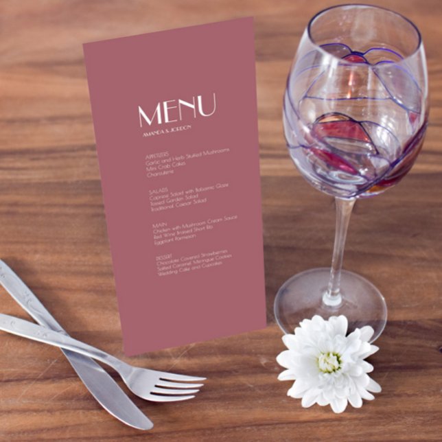 Jardin rose | Menu Mariage Rose foncé (Créateur téléchargé)