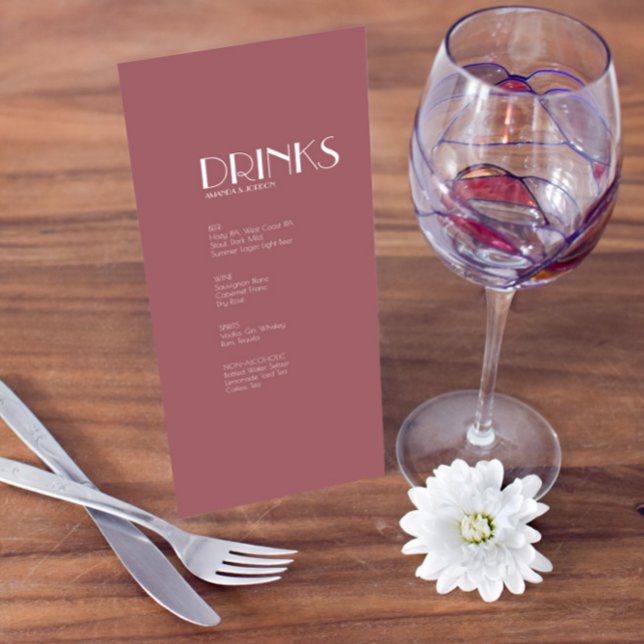 Jardin rose | Menu Mariage Rose foncé (Créateur téléchargé)