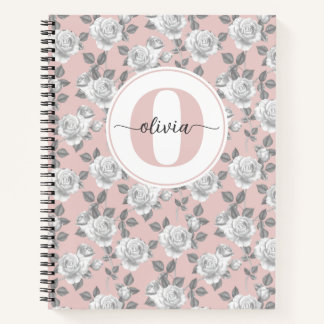 Jardin rose Monogramme Carnet rose