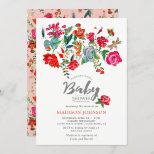 Jardin rose rose BABY SHOWER Invitations