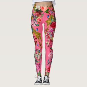 Jardin Rose Vintage rose vif Leggings