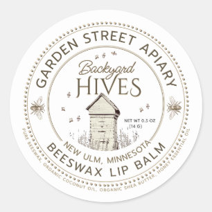 Jardin ruches Beeswax Lip Balm Étiquette