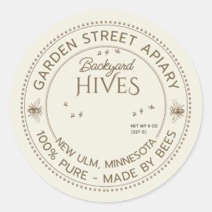 Jardin ruches Étiquette produit apiculteur Apiary