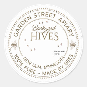 Jardin ruches Étiquette produit apiculteur Apiary