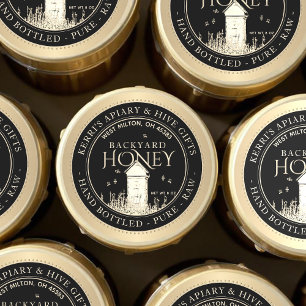 Jardin ruches Miel Étiquette main embouteillée Raw