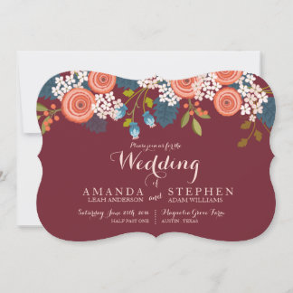 Jardin sauvage Marsala Faire-part de mariage Flora