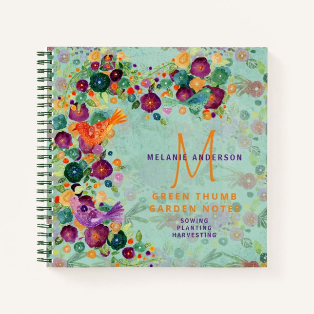 Jardin secret Floral Birds Gardeners Journal (Devant)