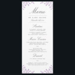 Jardin secret menu de mariage - Orchidée<br><div class="desc">Elégant design de mariages floraux violets par Shelby Allison. Cliquez sur le lien ci-dessous pour voir l'ensemble de la Collection Jardin Secret qui comprend les invitations correspondants,  les cartes rsvp,  les timbres-poste et plus encore.</div>