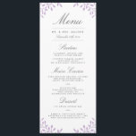 Jardin secret menu de mariage - Orchidée<br><div class="desc">Elégant design de mariages floraux violets par Shelby Allison. Cliquez sur le lien ci-dessous pour voir l'ensemble de la Collection Jardin Secret qui comprend les invitations correspondants,  les cartes rsvp,  les timbres-poste et plus encore.</div>