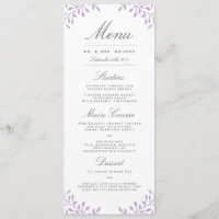 Jardin secret menu de mariage - Orchidée