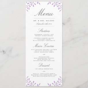 Jardin secret menu de mariage - Orchidée