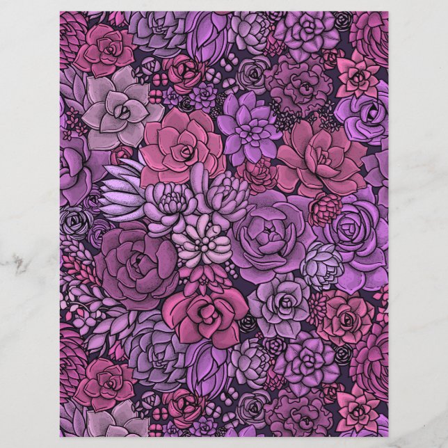 Jardin succulent en rose et violet (Devant)