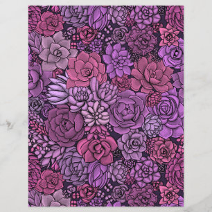 Jardin succulent en rose et violet