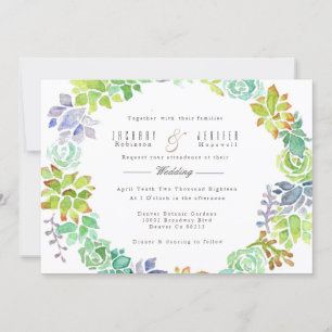 Jardin Succulent   Invitation de mariage aquarelle