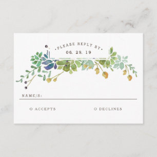 Jardin Succulent   Mariage aquarelle RSVP