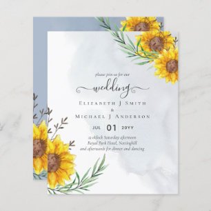 Jardin Sunflowers Bleu Russe Boho Mariage