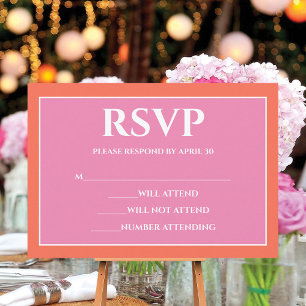 Jardin Sunrise rose Orange Aquarelle Mariage RSVP