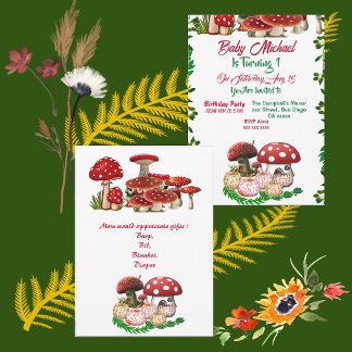 Jardin Toadstool Automne Citrouille 1er anniversai