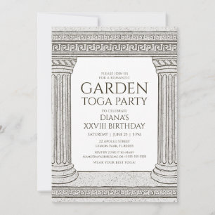 Jardin Toga Anniversaire Fête Invitation avec colo