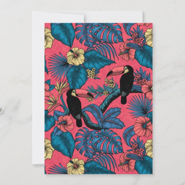 Jardin toucan en rouge et bleu (Devant)