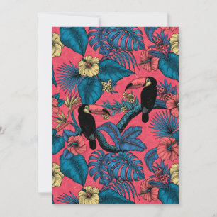 Jardin toucan en rouge et bleu