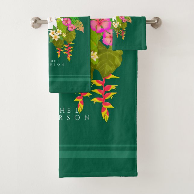 Jardin tropical Monogramme vert (En situation)