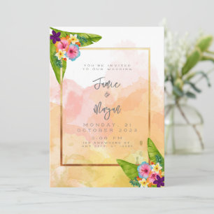 Jardin tropical Sunrise Faire-part de mariage