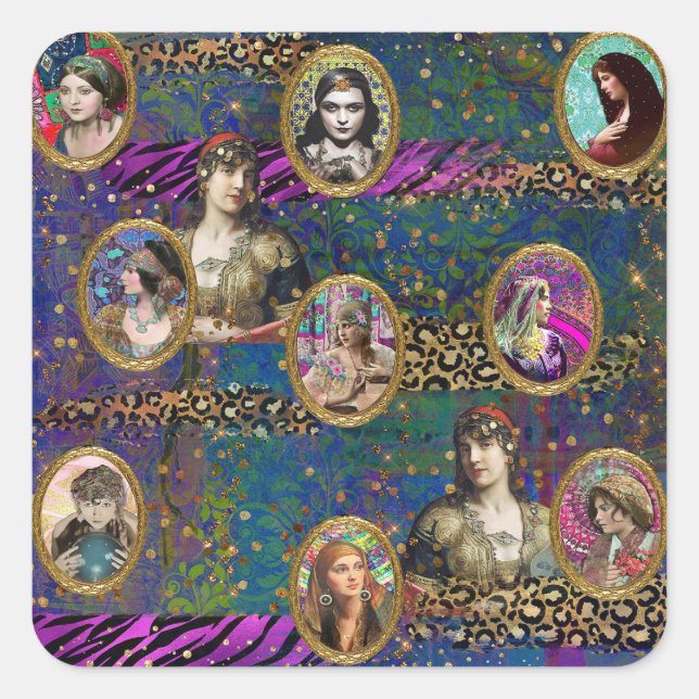 Jardin tzigane, autocollants de style boho (Devant)