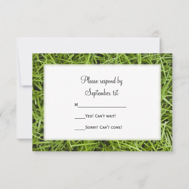 Jardin vert Grass mariage RSVP (Devant)