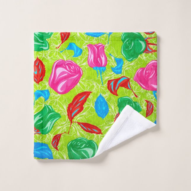Jardin vibrant en fleurs (Gant de toilette)