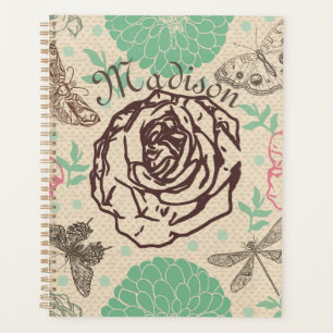 Jardin Vintage fleuri Rose personnalisé